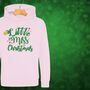 'Little Miss Christmas' Glittery Girls Christmas Jumper Hoodie, thumbnail 8 of 12