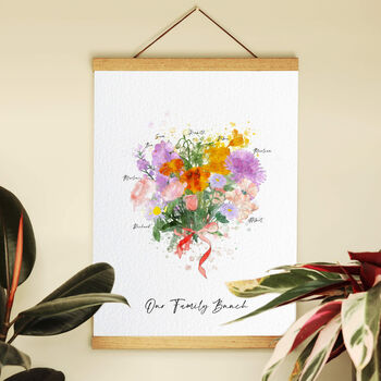 Family Birth Flower Bouquet Watercolour Print, 2 of 11