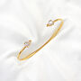 Cubic Zirconia Adjustable Gold Plated Cuff Bracelet, thumbnail 7 of 8