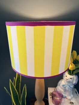 Carnival Lampshade In Sunshine Yellow Deckchair Stripe, 4 of 9