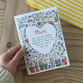 Personalised Sunshine Garden Mother's Day Card For Mum, 3 of 4