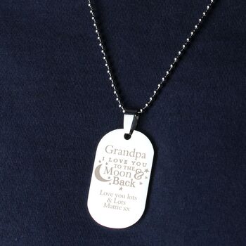 To Moon And Back Personalised Steel Dog Tag, 9 of 9