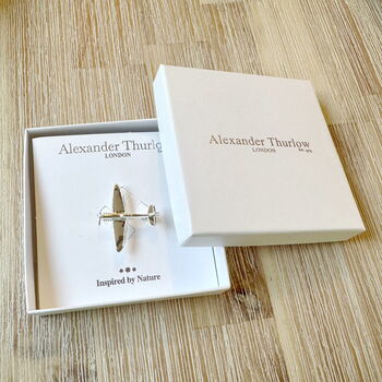 Spitfire Brooch, Silver Plated, 4 of 4