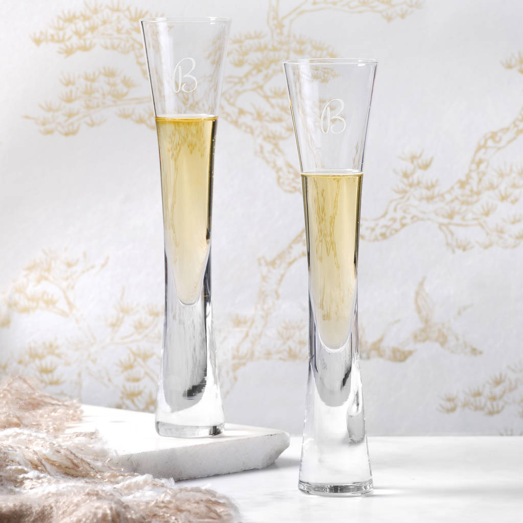 L S A Monogrammed Stemless Champagne Flutes L S A Monogrammed Stemless Champagne Flutes