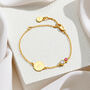 Mother And Daughter 18ct Gold Plated Gemstone Bracelet – Personalised Gemstone Keepsake, thumbnail 1 of 4