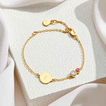 Mother And Daughter 18ct Gold Plated Gemstone Bracelet – Personalised Gemstone Keepsake, 3 of 5