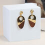 Gold Plated Imitation Wood Drop Earrings, thumbnail 4 of 8