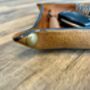 Personalised Burnt Tan Square Leather Desk Accessories Tray, thumbnail 2 of 12