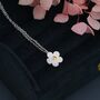 Tiny Forget Me Not Flower Pendant Necklace, thumbnail 5 of 11
