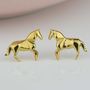 Sterling Silver And Gold Plated Origami Horse Earrings, thumbnail 1 of 6