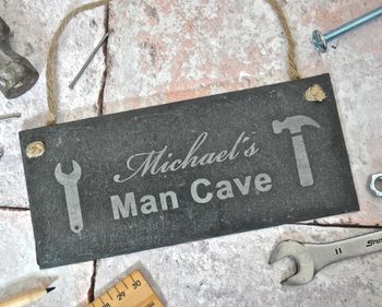 Personalised Man Cave Slate Sign, 2 of 5