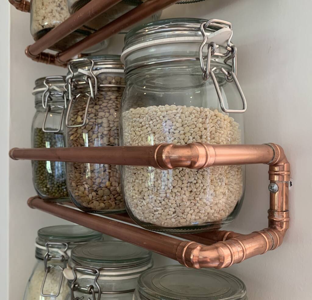 Handmade Copper Kitchen Shelves, With Storage Jars, 1 of 8