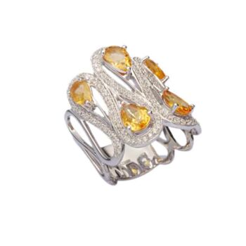 Citrine 925 Sterling Silver Statement Ring, 3 of 5