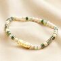 Gold And Green Semi Precious Stone Beaded Bracelet, thumbnail 1 of 2