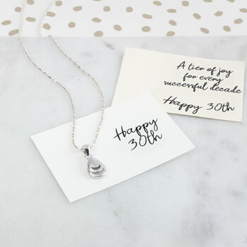 Silver Teardrop 30th Birthday Pendant Necklace, 6 of 8