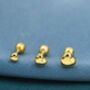 Sterling Silver Extra Tiny Heart Barbell Earrings, thumbnail 3 of 12