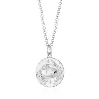 Cancer Zodiac Necklace, Sterling Silver Or Gold Plated, 10 of 10