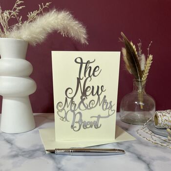 Personalised Newly Wed Papercut Card, 3 of 6