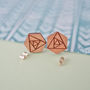 Geometric Rose Earrings, thumbnail 1 of 2