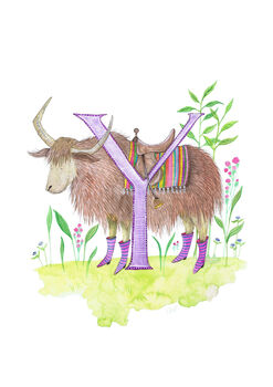 Y Is For Yak Alphabet Art Print, 2 of 11