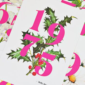 Personalised Birth Flower Date Print, 6 of 7