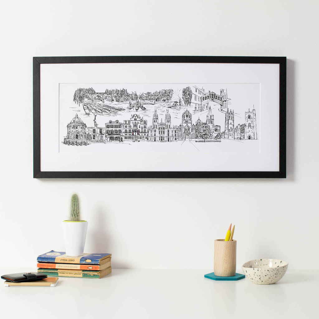 Oxford City Skyline Fine Art Print By Natalie Ryan Design