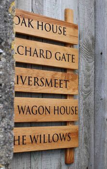 Wall Mounted Ladder Tiered Slatted Wooden Sign, 6 of 9