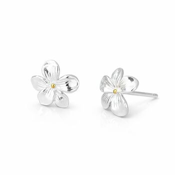 Sterling Silver Cherry Blossom Stud Earrings – 8mm, 9 of 10