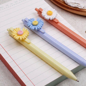 Light Yellow Ballpoint Pen With Daisy Flower, 4 of 4