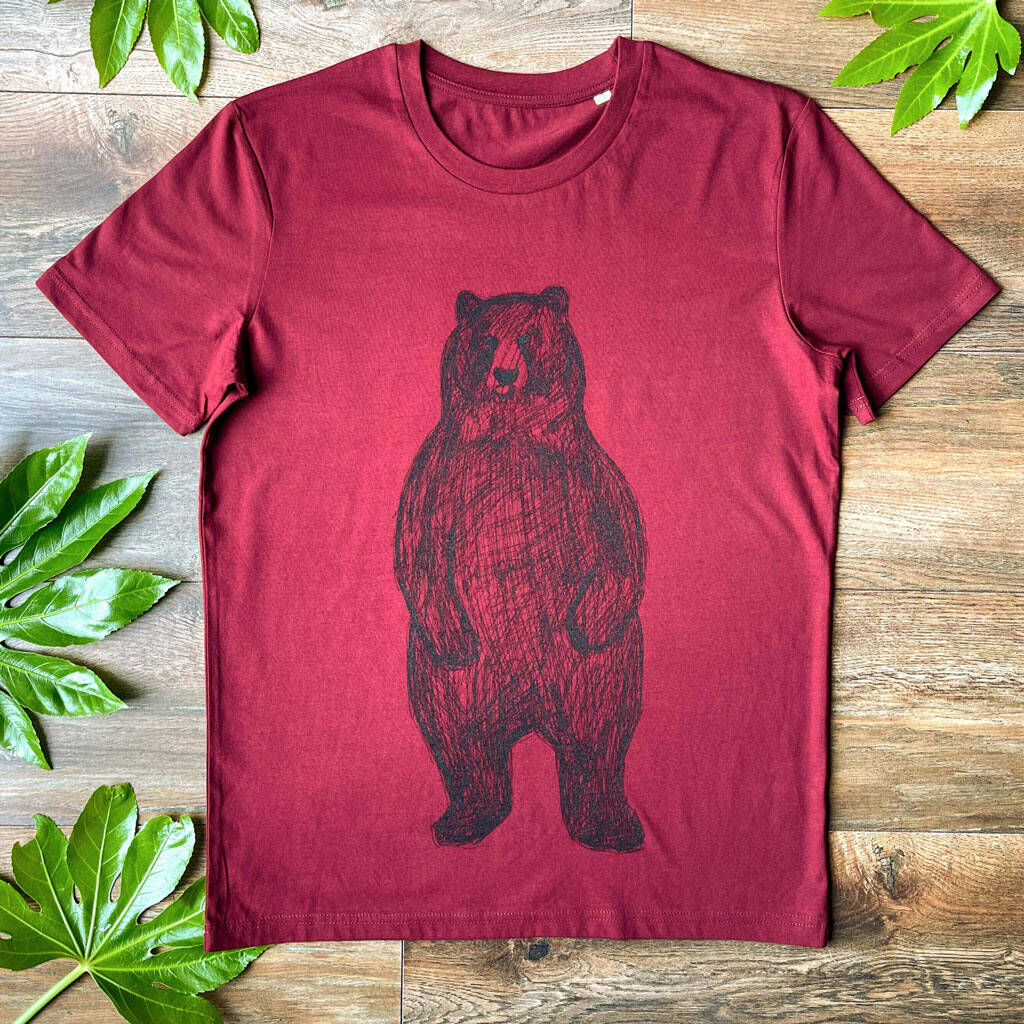 Standing Bear Men's Organic T Shirt, 1 of 8