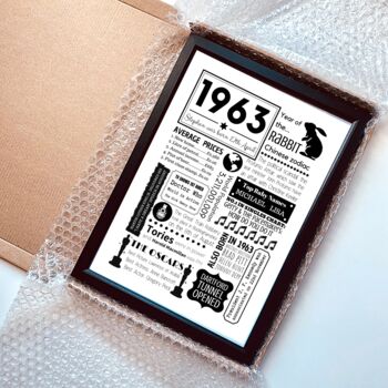 Personalised 60th Birthday 1963 Fact Print, 6 of 6