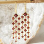 Iolite Gold Plated Geometric Chandelier Earrings, thumbnail 10 of 10