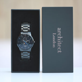 Men's Handwritten Personalised Message Watch In Black, 8 of 8