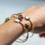 Gold Plated Star And Birthstone Adjustable Bangle, thumbnail 11 of 12
