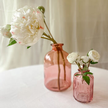 Pink Glass Bottle Vase Wedding Centrepiece 17cm, 2 of 2