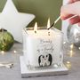 First Family Christmas Penguin Scented Square Candle, thumbnail 1 of 6