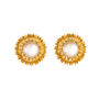 Sunflower Stud Earrings With Pearls, thumbnail 8 of 10