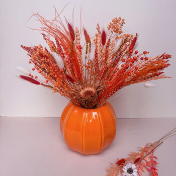 Pumpkin Vase With Dried Flowers, 2 of 3