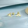 Whale Tail Screw Back Earrings In Sterling Silver, thumbnail 2 of 12
