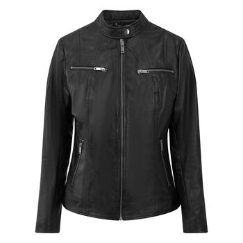 Luxury Sheepskin Leather Biker Jacket Woman's, 5 of 12