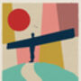Angel Of The North Geometric Art Print Poster, thumbnail 2 of 2