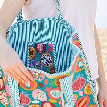 Fair Trade Pomegranate Quilted Cotton Tote Bag, 3 of 5