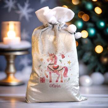 Personalised Unicorn Christmas Sack, 2 of 4