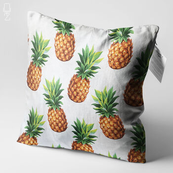 Pineapple Patterned Cushion Cover With Orange And Green, 3 of 7