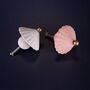 G Decor Belle Ombrelle Ceramic Door Knob In Soft Cream And Pastel Pink With Brass Finish, thumbnail 2 of 5