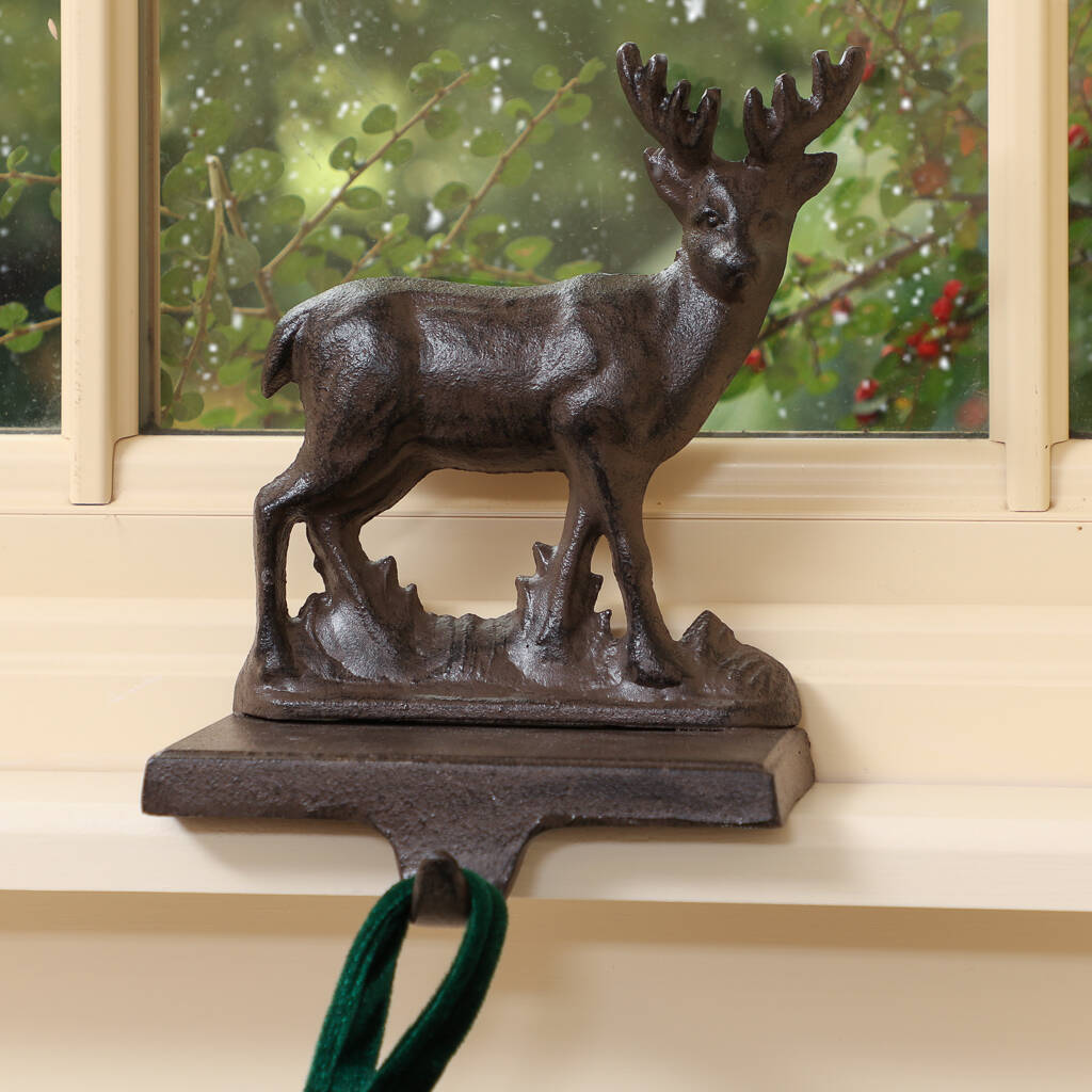 cast iron reindeer stocking hanger by dibor