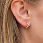 Gold Plated Christmas Enamel V Shape Hoop Earrings, thumbnail 2 of 11