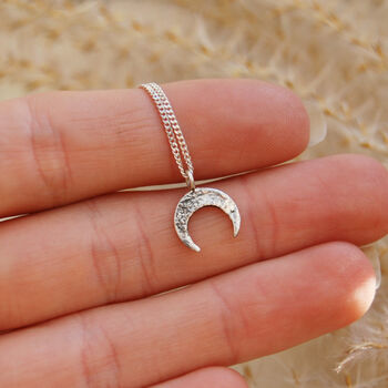 Organic Luna Crescent Moon Necklace, 9 of 10