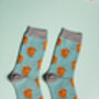 Highland Cow Navy Bamboo Socks, thumbnail 7 of 8