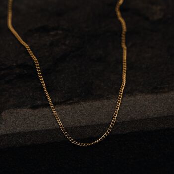 Men's 3mm 18k Gold Plated Curb Chain – Bold, Timeless Necklace For A Sleek, Masculine Style, 9 of 9